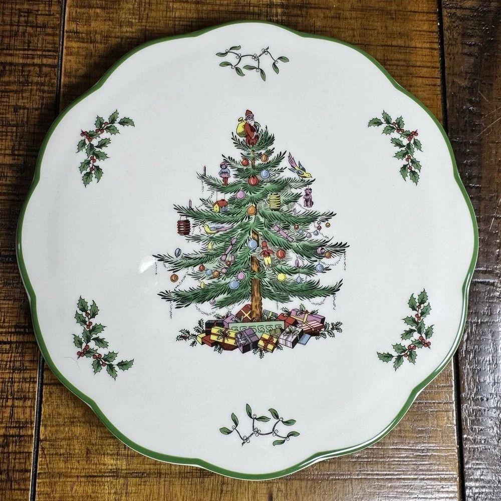 Spode Christmas Tree Trivet Hors d'Oeurve Tray‎ Appetizer Cheese Plate England